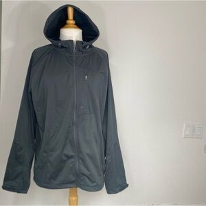 Mondetta Women Outdoor Projects Gray Recycled Polyester Hooded Zip Jacket Size L